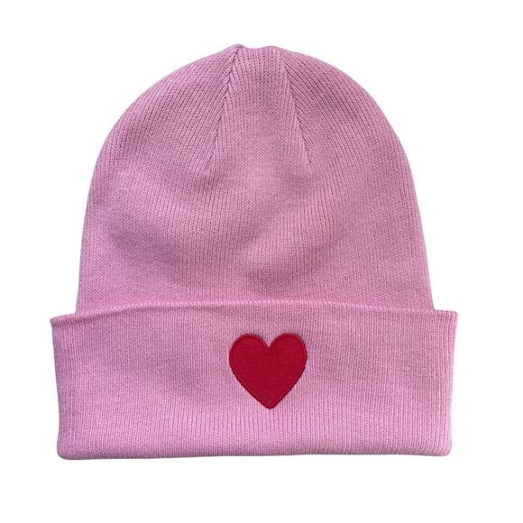 Joy Lab Light Pink Heart Beanie - Picture 1 of 2